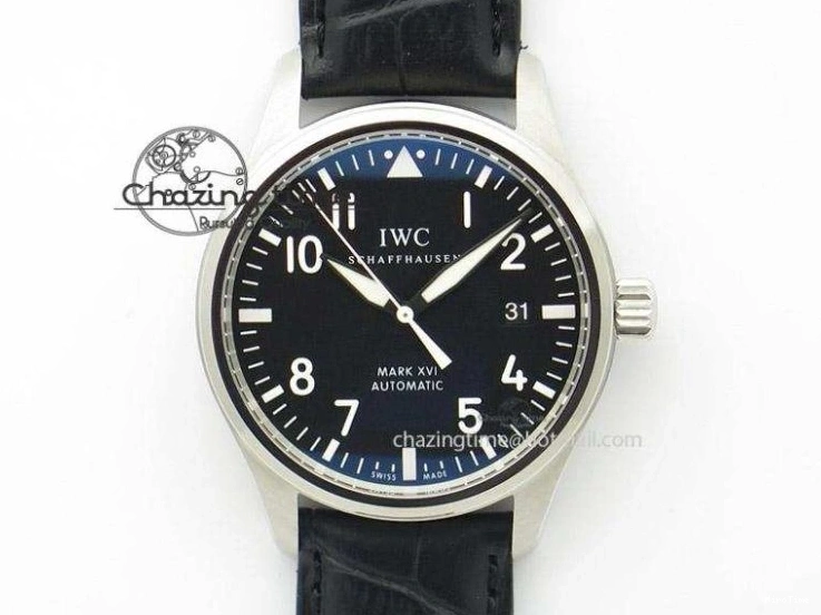 MIROTIME 0318 TimelessDesign Big Pilot Real PR IW500906 ZF 1:1 Best Edition Silver Dial On Black Leather Strap A 7285